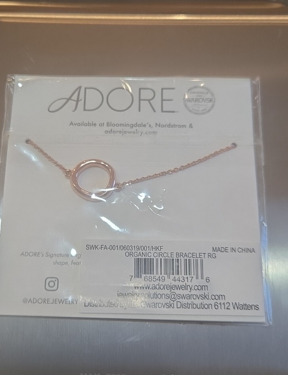 Adore Rose Gold Organic Circle Bracelet